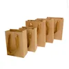 Cadeau cadeau 10pcs / lot festival cadeau sac kraft sacs à provisions bricolage multifonction sac en papier recyclable avec poignées 220913