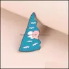 Pins Brooches Enamel Armed Lapel Brooches Pin For Couples Cartoon Blue Peak Stitching Pink Love Badge Valentines Day Gifts Lovers Je Dhhap