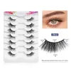 Natural Half Eyelashes Extension 3D Faux Mink Lashes Makeup Dramatic Look Wispy Lashes 7 Pair For Beauty