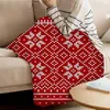 Blankets Christmas Cartoon Throw Blanket Red Snowflake Wool Pattern Fashionable Bedspread Fleece