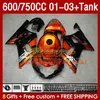 OEM Lavings Tank для Suzuki GSXR-750 Black Flames GSXR600 750CC K1 GSXR750 01 02 03 152NO.51 600CC GSXR 750 600 CC 2001 2002 2003 GSXR-600 01-03