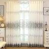 Rideau européen luxe creux Soluble broderie fenêtre écrans rideaux pour salon chambre tissu transparent #4