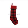 Décorations De Noël Bas De Noël En Tricot Buffalo Vérifier Bas Chaussettes De Noël À Carreaux Bonbons Sac Cadeau Décorations D'intérieur Drop Deliver Dhoo5