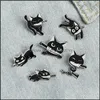 Pins Broschen Schwarze Katze Messer Punk Emaille Broschen Pin Frauen Mädchen Modeschmuck Metall Vintage Pins Abzeichen Geschenk 6144 Q2 Drop Delivery Dhbyj