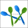 Spoons Cake Butter Spata Sile Spoon Mixing Spoons Long-Handled Cooking Utensils Tableware Kitchen Soup Mixer Tools Drop Delivery 2021 Dhpjb
