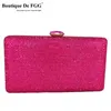 Bolsas de noite boutique de fgg fuchsia feminino embreagem de cristal bolsas de noiva Bolsas de festas Diamn Burse 220913