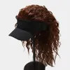 Top kapakları kadın sahte yetenek saç vizörü güneş şapkası est yenilik beyzbol şapkası peruk kapağı toupe komik saç şapkaları casquette serin hediye 220914