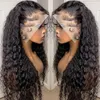 Koronkowe przednie ludzkie peruki włosy Brazylijskie głębokie fala kręcona frontalna peruka dla kobiet wstępnie zbliżone 4x4
