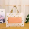 Papel de regalo 50 piezas Bolsas de plástico grandes gruesas 27x27 cm Puntos redondos blancos Bolsas de embalaje de joyería de compras rosa Bolsa de regalo de plástico con asa 220913