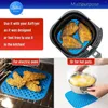 Tischsets Air Fryer Pad 3-teilige quadratische Pads für antihaftbeschichtete Lebensmittel, leicht zu reinigen, Küchenzubehör, Backen, Braten, Braten