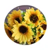 Faux Floral Verdure Mignon 1 Bouquet 7 Têtes De Tournesol En Soie Bouquet De Fleurs Artificielles Pour La Maison De Mariage Décoration Salon Table De Fête Fenêtre Décor J220906