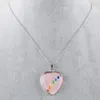 Romantico ciondolo placcato argento pietra naturale lapislazzuli rosa quarzo rosa amore cuore 7 chakra per le donne collana gioielli di moda BN317