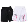 Calça shorts designer de moda de verão de verão calças esportivas casuais soltas flechas impressas listras reflexivas ginásios pretos calças de moletom BRTQ