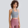 L_146 Hangs Neck Tank Tops Yoga Bras Soft Against Skin Lingerie with Removable Cups Sports Bra
