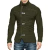 Chandails pour hommes extensible élégant fibre acrylique manteau ample casual couleur unie coupe ajustée pulls à col roulé 220914