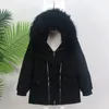 Kvinnor Parkas Solid Women Winter Coat Huveed stor riktig päls krage tjock varm kvinnlig dragkedja Lossa koreanska ner jackor Y227 220914