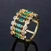 Zirconia Wedding Rings for Women Fashion Creative Design Green Crystal Ring