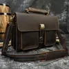 Maletines Luufan Vintage Moda Maletín de cuero para hombres Vaca 15.6 pulgadas Bolsa para computadora portátil Hombre Hombre Trabajo de negocios Tote 2022