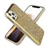 2IN1 PC TPU Bling Glitter Case na iPhone 7 8plus 11 12 13 14 Pro Max Samsung S21 S22 Uwaga 20 Okładka telefonu Shinny Protector
