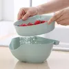 Hooks 1PC Double-Layer Plastic Fruit Plate Filter Bowl Lazy Snack With Mobile Phone Bracket Storage Box Living Kitchen Tools