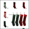 Décorations De Noël Bas De Noël En Tricot Buffalo Vérifier Bas Chaussettes De Noël À Carreaux Bonbons Sac Cadeau Décorations D'intérieur Drop Deliver Dhoo5