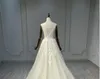 Vintage Wedding Dress Backless V-hals Handpärlade spets A-Line Wedding Bridal YY60012