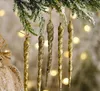 20pcs 13 سم محاكاة عيد الميلاد الجليد شجرة عيد الميلاد معلقة زخرفة وهمية Icicle الشتاء الحزب لوازم الزخارف عيد الميلاد