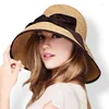 Geniş Memlu Şapkalar Varış Moda Güneş Kadınları Tatil Yaz Plajı Kapağı Kadın Saman Rafya Yüksek Kaliteli Tığ işi B-7037