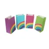 Granquina de papel Kraft Paper Rainbow Food Bacs Trate Kids Birthday Cookie Bag Rainbow Saco de festa de Natal 40pcs/lote 220913