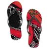 Men Designer Custom Shoes Casual Slippers Heren Red Hand geschilderde mode Open teen Flip Flops Beach Summer Glaasjes Aangepaste foto's zijn beschikbaar