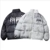 Men's Down Parkas Men Hip Hop Oversize Padded Bomber Jacket Coat Streetwear Graffiti Parka Cotton Harajuku Winter Outwear 220913