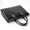 Briefcases Genuine Crocodile Leather Men Business Laptop Bag In Code Locker Key 2022 Belly Skin Briefcase