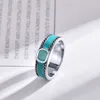 Designer Ring Couple Swan Green Epoxy Rings High Quality Silver Plated Ring Trend Matching Supply