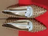 Sapatos de marca cristãos Red Sloe Women Pumps Sapatos de calcanhar alto rebite apontou os sapatos de casamento do salto fino