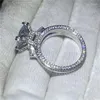 Anneaux de mariage Femme Tour Eiffel Forme Bague Argent Couleur 8ct Cz Pierre Bande de Fiançailles Pour Femmes Bijoux De Mariée