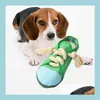 Dog Toys Chews Interactive Clean Teeth Pet Cat Slipper Shape Canvas Bite Resistant Traning Playing Funny Soft Dog Squeaky Toy Plain Dhi3J