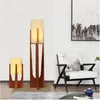 Floor Lamps Japanese Lamp Living Room Bedroom Sofa Side Vertical Table Nordic Style Solid Wood Decor Led Light And Stand