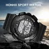 Polshorloges Brand Fashion Men Electronic Pols Watch Multi Function Dual Display Date Rubber Clock Digital Led Sport Relogio Masculino