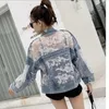 Women's Jackets Women's Chaquetas Mujer Summer Streetwear Embroidery Lace Patchwork Sexy Denim Jacket Women Frayed Tassel Loose Jeans