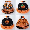 Besondere Anlässe Baby Mädchen Kleidung Cartoon Halloween Kleid Herbst Kürbis Langarm Strampler Zwei Stücke Sets Festival Kostüme für Kinder 220914