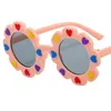 Children Sunglasses Cartoon Sunflower Sun Glasses Kids Adumbral Anti-UV Spectacles Colorful Peach Heart Eyeglasses Round Lens Ornamental
