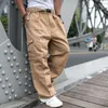 Męskie spodnie modne luźne workowate spodnie ładunkowe Mężczyźni zwykłe hiphopowe harem bawełniane proste spodnie szerokie nogę Plus Size Streetwear Ubranie 220914