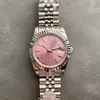 Dames Watch Pink Dial 31 mm krasbestendig saffier roestvrij staal origineel gespo Montre de Luxe volledig automatische mechanische beweging