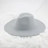 Chapéu chapéu de chapéu para mulheres fedora felted homens bonés de inverno sólido amplo jogador de moda chapau femme homme