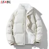 Mens Down Parkas Windbreak Hommes Veste Hiver Épais Oversize Parka Coton Rembourré Manteaux Femme Coréenne Lâche Puffer Veste Hommes Femmes Outwear 220914