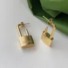 Titanium stalen lock stud earring gouden zilveren dames slotbrief oorbellen voor cadeau partij mode sieraden