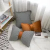 Travesseiro cilado nórdico preto e branco Houndstooth travesseiro tampa do bowknot para decoração de sofá de cadeira sem núcleo
