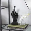 Decorative Objects Figurines Personalized Middle Finger Statue Ornament Home Desk Decoration Accessories Desktop Gesture Figurine Living Room Decor 220914