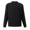 Herrtröjor Catsstac 22AW minimalism Mens Loose Casual Sticked tröja med dubbel 2 -vägs blixtlås Black Round Neck Sweater Streetwear 220914