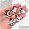 Pins broches skateboard honden email pinnen zwart witte gevlekte hondenbroche raapbadge cartoon sieraden 596 h1 drop levering 2021 dhsell dh90p